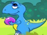 Dinossauro e bolas coloridas