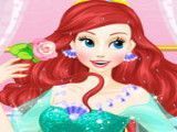 Noiva Ariel roupas e penteado